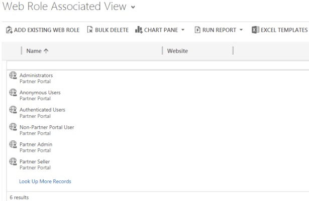 Web role associated view